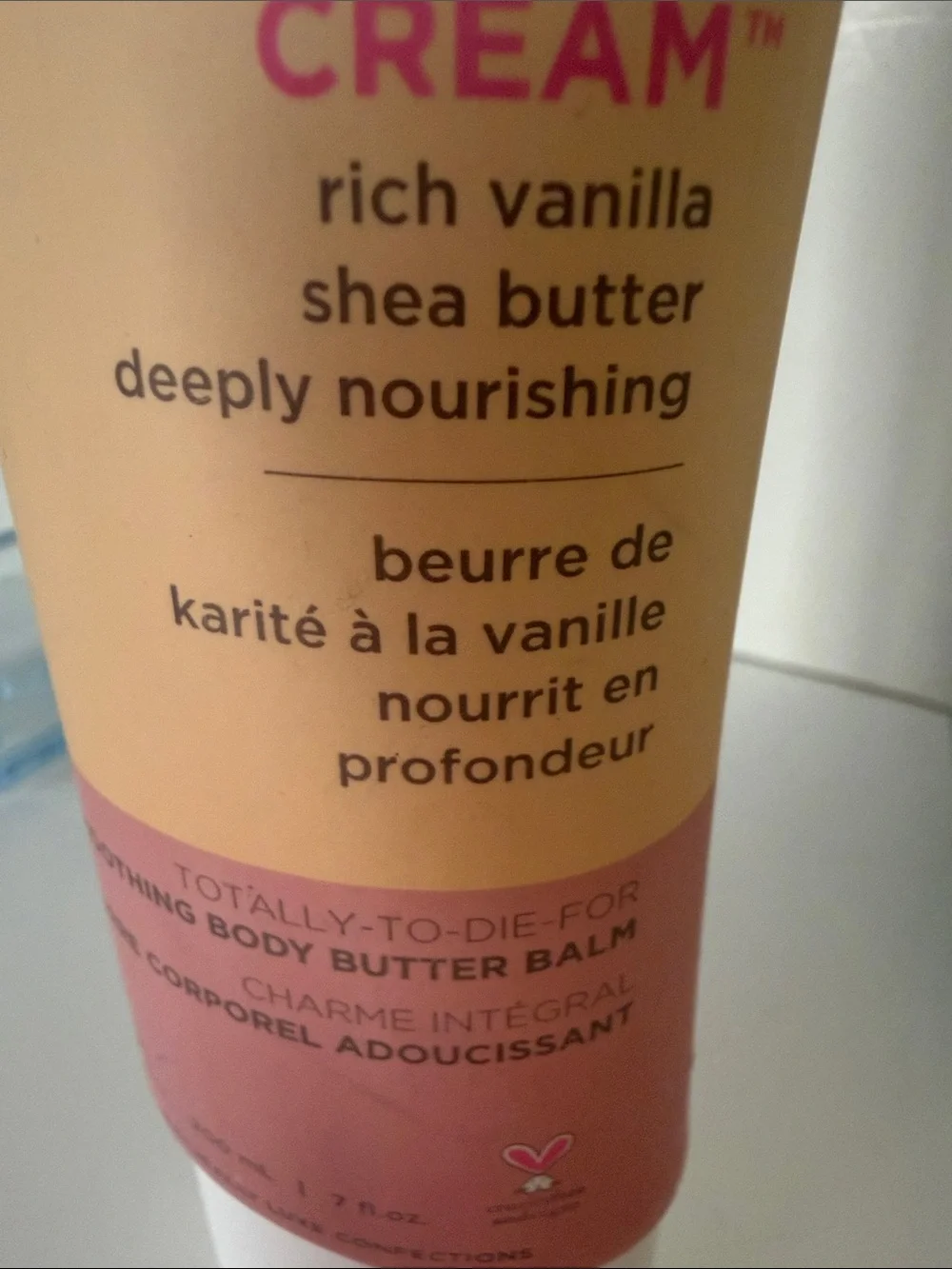 Cake Heavy Cream Body Balm in Peach and Pink, 7 oz.,Shea Butter, rich Vanilla